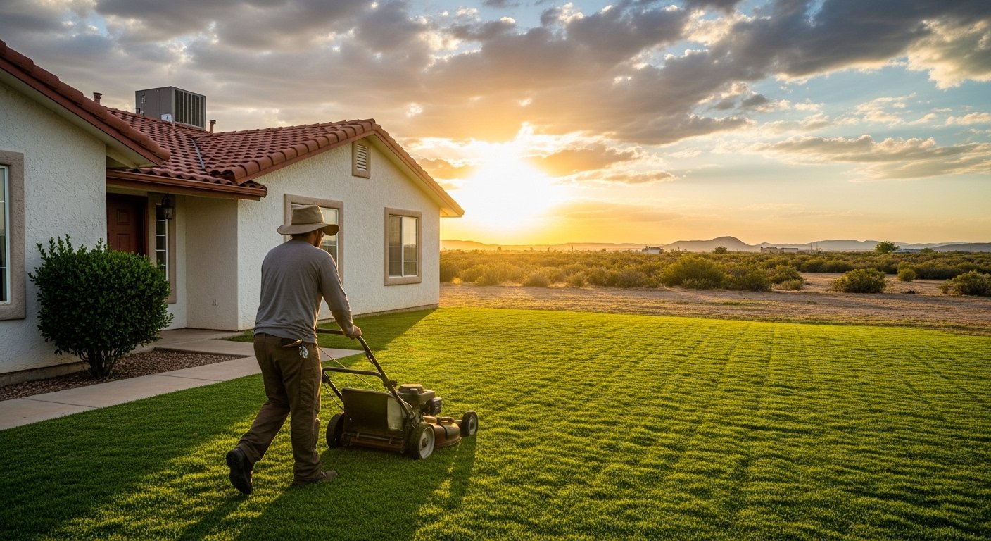 Clean lawn area in a residential neighborhood